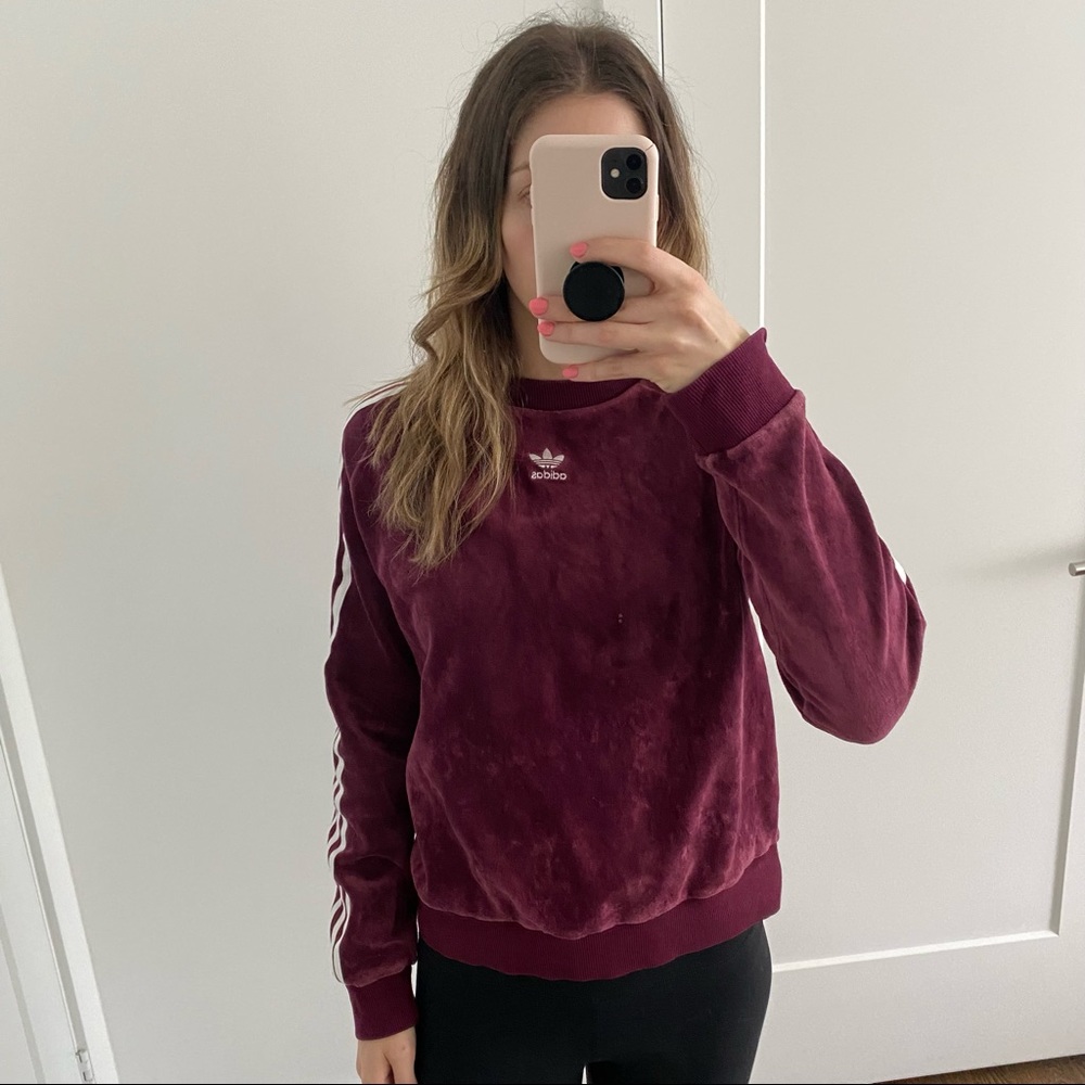 Velvet Adidas crewneck sweater